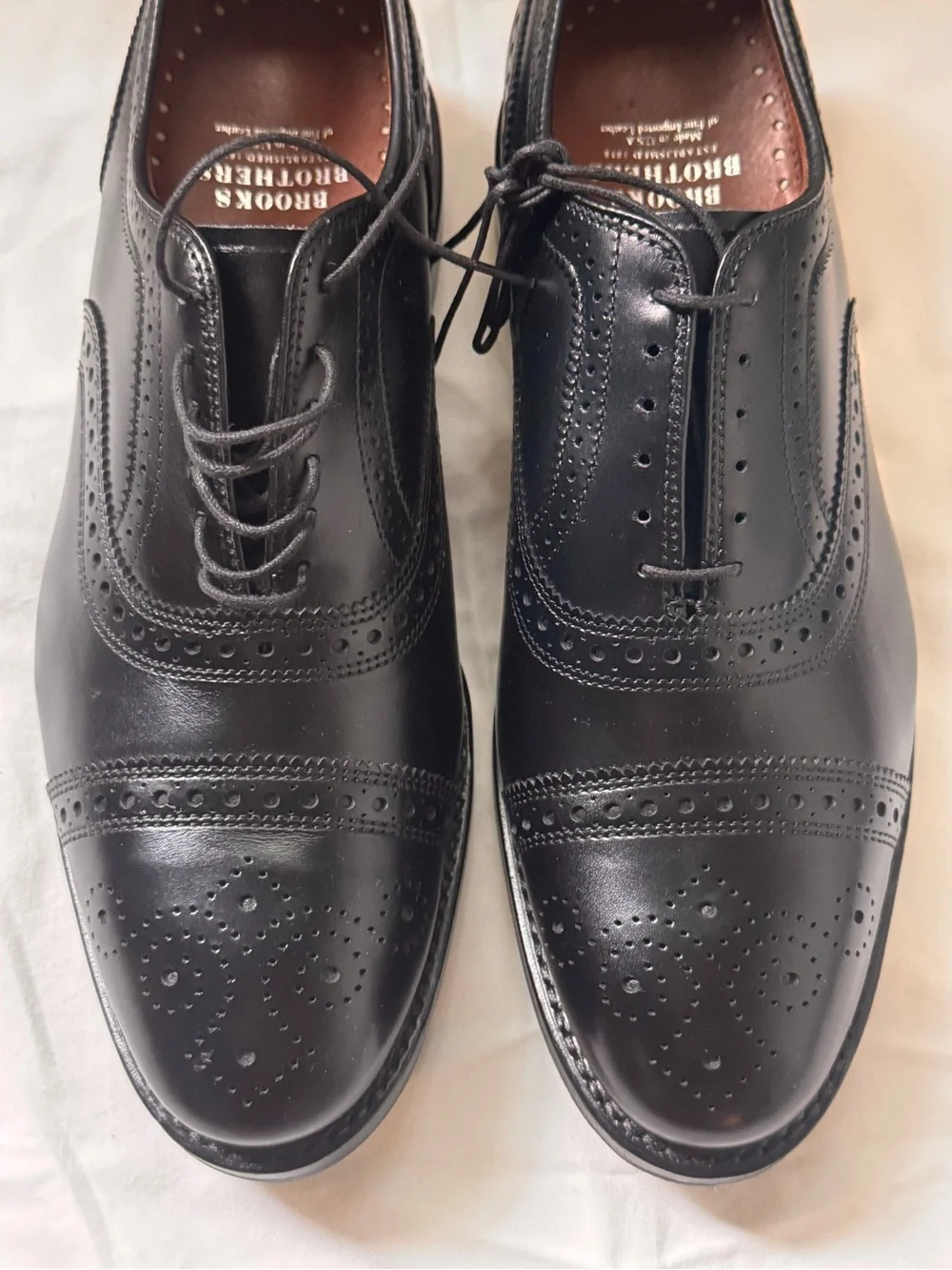 Brooks Brothers Medallion Cap-Toe Oxford dress shoes US9 black